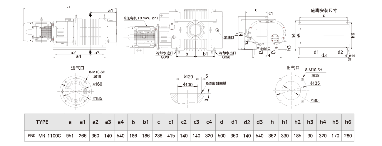 PNK MR 1100C罗茨真空泵